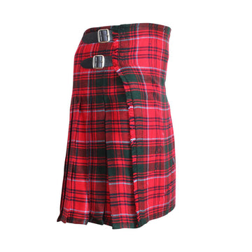 Scottish Grant Tartan Kilt 8 Yards With Box Pleats Medium Weight 13oz Leather Straps - biznimart